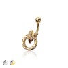 316L SURGICAL STEEL MULTI CZ SNAKE NON DANGLE BELLY BUTTON NAVEL RING 